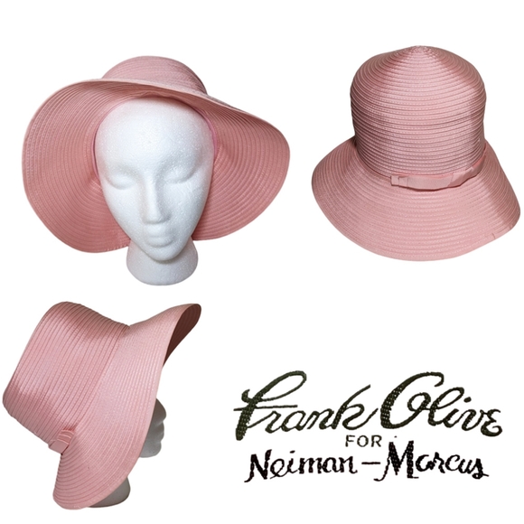 FRANK OLIVE for NEIMAN MARCUS Vintage Bucket Hat in Pink Kentucky Derby - Picture 1 of 8